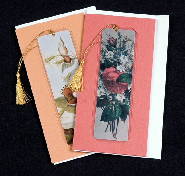 note card with bookmark
